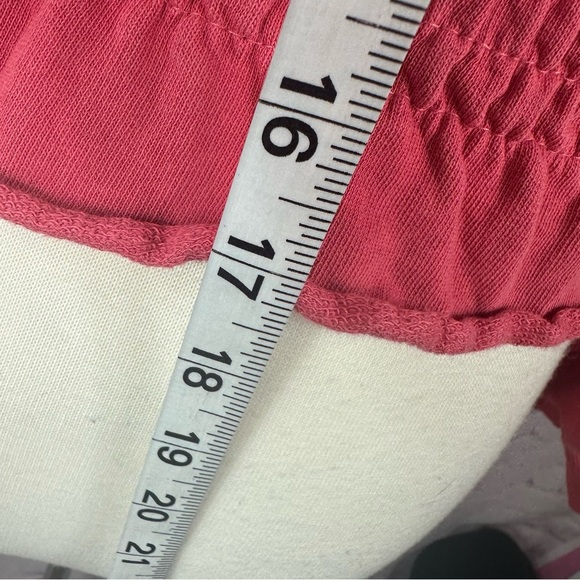 zara distressed raw edge Women's Red Smocked Waist Top sz small - Picture 4 of 6